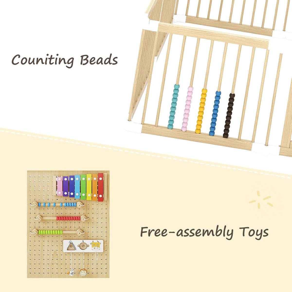 Natural Wooden Baby Playpen
