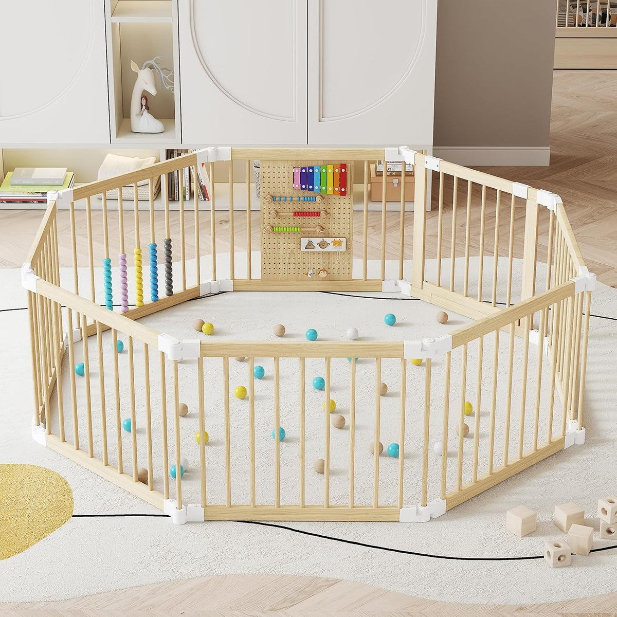 Natural Wooden Baby Playpen